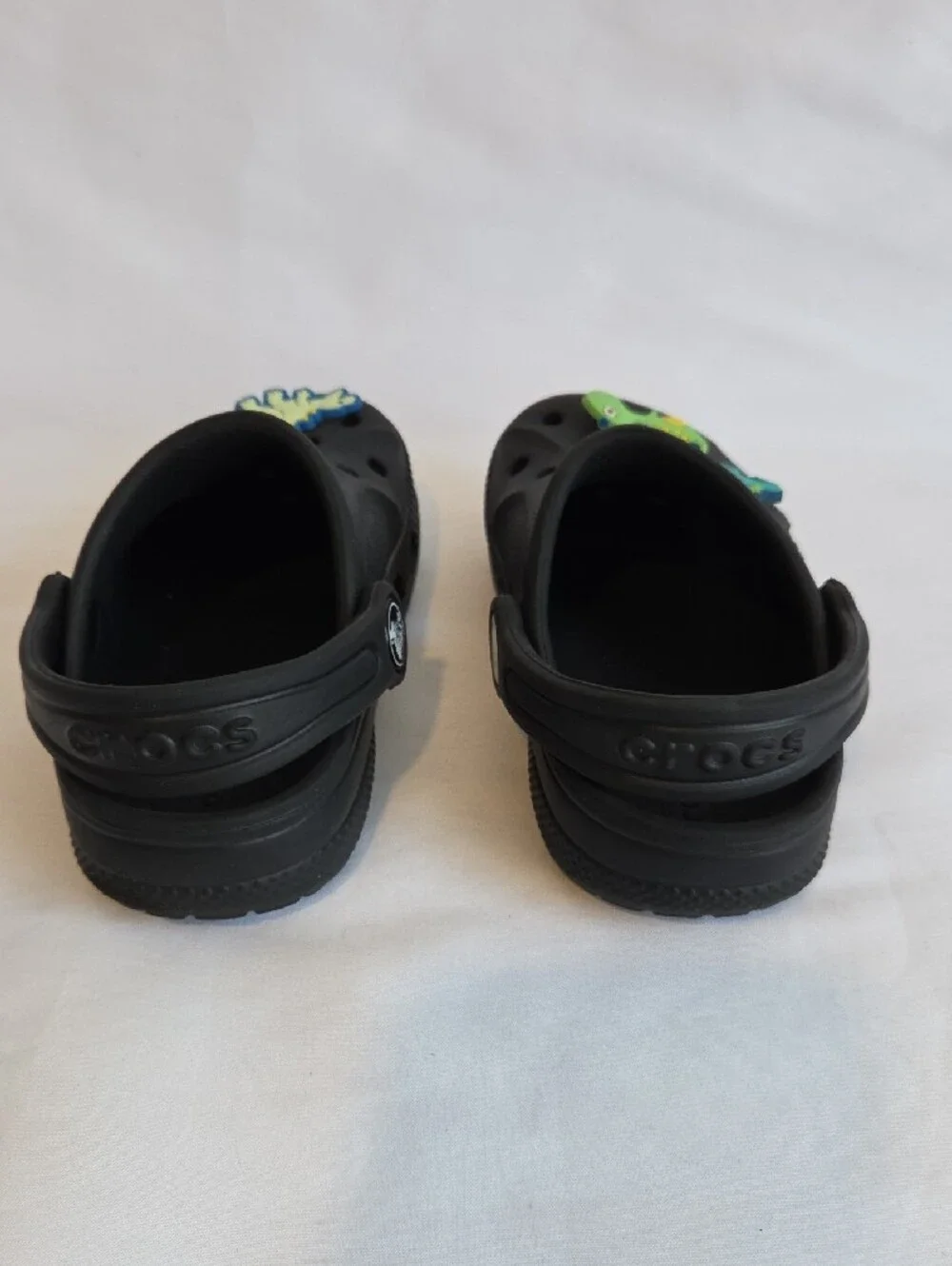 CROCS Black Kids' Clogs with Colorful Dino and Character Charms